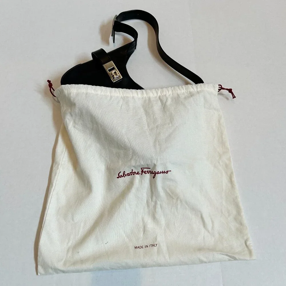 Black Salvatore Ferragamo Gancini Hobo Shoulder Bag with dust bag AQ-210170 - Picture 14 of 15